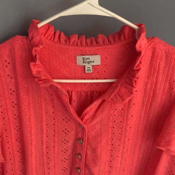 Kim Rogers Coral-Pink blouse. Women’s Petite Small. - Picture 4 of 6